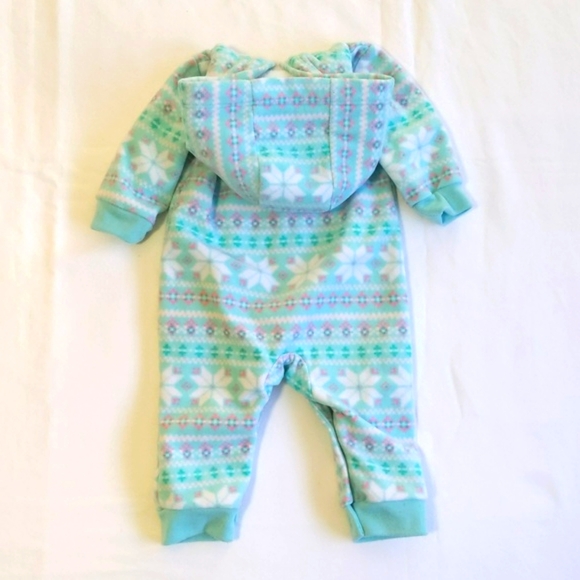 carter's pastel fair isle fleece hoodie jumpsuit 3 months baby girl - Picture 7 of 7